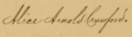 Alice Arnold Crawford's signature