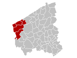 Location of the administrative arrondissement in West Flanders
