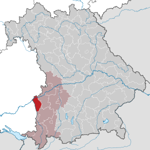 Beliggenheden af Landkreis Neu-Ulm i Bayern (klikbart kort)