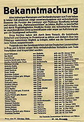 The names of executed Czechs, 21 October 1944 Bekanntmachung cz.jpg
