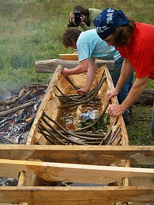 English: Building a Dugout Canoe at Basecamp K...