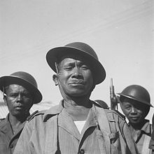 Minahasa reserve troops, Tondano Landstorm, 1948 COLLECTIE TROPENMUSEUM 'Portret van 'Oom Kappa' militair in het reservekorps te Tondano' TMnr 10028504.jpg