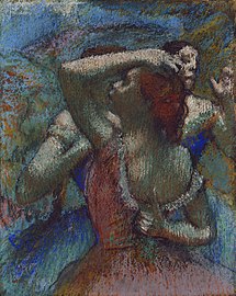 Edgar Degas, Tancerki, 1900, pastel i czerń węglowa na kalce nałożonej na welin