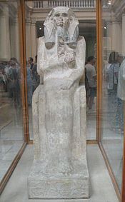 Statua nang Djoser king Cairo Museum, orihinal king kayang serdab king Step Pyramid