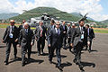 Präsident Medwedew auf dem Flugplatz L’Aquila