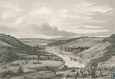 Cours de la Doufine (1844), gravure de Charles Jacque d'après Leleux, New York Public Library.