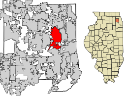 Location of Lombard in DuPage County, Illinois.