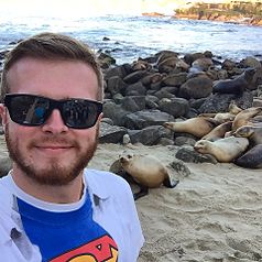 Me at La Jolla Cove in March 2016, hanging out with some California sea lions