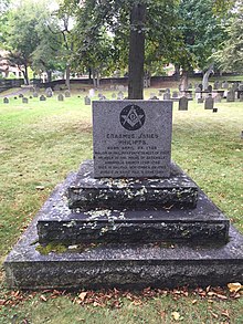 Erasmus James Philipps, first Freemason in present-day Canada, Old Burying Ground (Halifax, Nova Scotia) Erasmus James Philipps, Old Burying Ground, Halifax, Nova Scotia.jpg