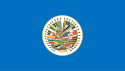 Печать Организации американских государств на синем фоне.