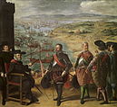 Don Fernando Girón, Gouverneur von Cádiz gibt Befehle zur Verteidigung der Stadt gegen eine englisch-niederländische Flotte 1625