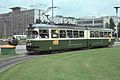 Triebwagen 268 mit der zweiten Lackvariante als Linie 3 beim Hauptbahnhof.