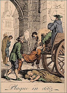 Collecting the dead for burial during the Great Plague Great plague of london-1665.jpg
