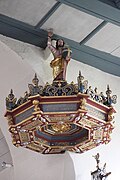 Schalldeckel mit Christus als Weltenherrscher