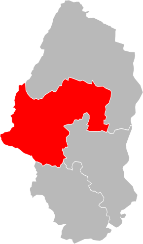 Arrondissement Thann-Guebwiller na mapě departementu Haut-Rhin