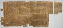 The so-called "Strike Papyrus" written by Amunnakht, between 1187 and 1157 BC, New Kingdom of Egypt. Museo Egizio, Turin Il cosiddetto 'Papiro dello sciopero' scritto da Amunnakht Recto.tif