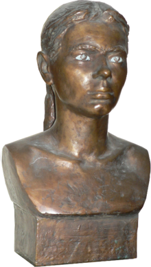 Bronza busta memportreto de Ilona Kurdy