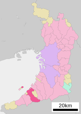 Situering van Izumisano in de prefectuur Osaka