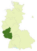 Map of Germany:Position of 2nd Oberliga Südwest highlighted