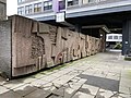 Concrete mural by Keith McCarter underneath the Elmbank Gardens hotel tower