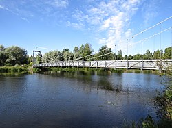 Lankilan riippusilta Kymijoen Langinkoskenhaaran yli.