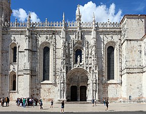 Südportal und Fassade der Kirche Santa Maria de Belém, Mosteiro dos Jerónimos, Belém (Lissabon)