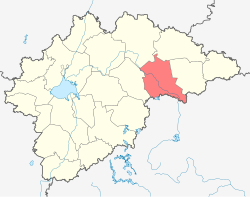 Borovitšin piiri Novgorodin alueen kartalla.