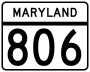 Maryland Route 806 marker
