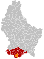 Lage von Kayl im Großherzogtum Luxemburg