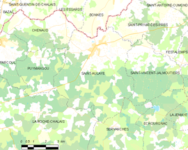 Mapa obce Saint-Aulaye