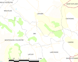 Mapa obce Bax