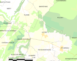 Mapa obce Le Fied