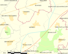 Mapa obce Hermies
