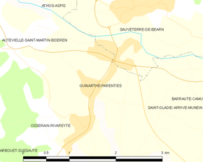 Poziția localității Guinarthe-Parenties