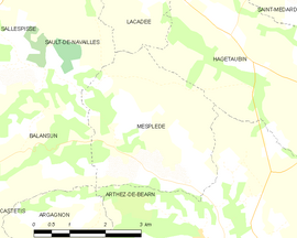 Mapa obce Mesplède