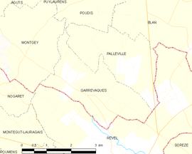 Mapa obce Garrevaques