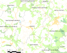 Mapa obce Linards
