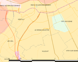 Mapa obce Le Kremlin-Bicêtre