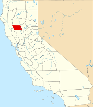 Map of California highlighting Glenn County