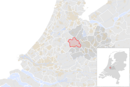 Locatie van de gemeente Woerden (gemeentegrenzen CBS 2016)