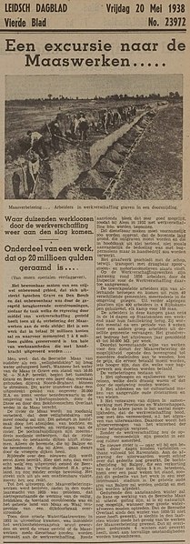 Bestand:Netherlands, River Meuse, 1938 newspaper article on improvements.jpg