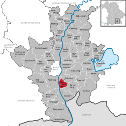 Läget för Neubeuern i Landkreis Rosenheim