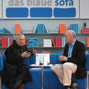 Wolf (l.) at the Leipzig Book Fair, 2011