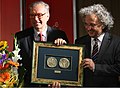 The Per Artem Ad Deum Medal awardig ceremony - Krzysztof Zanussi accompanied by Targi Kielce President Andrzej Mochoń PhD (2010)