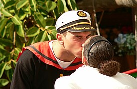 Acteurs imitant les Popeye et Olive du film.