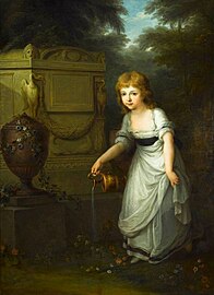 Portrait of Krystyna Potocka Watering Flowers on her Mother's Grave, Angelica Kauffmann