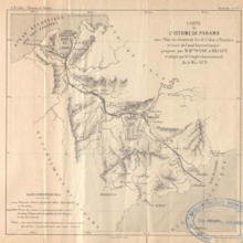 Croquis du projet du canal de Panama publié en 1881