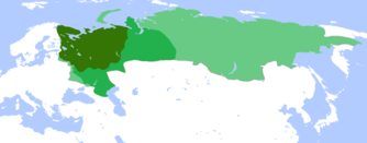 Russlands Ausdehnung um 1500, 1600 und 1700
