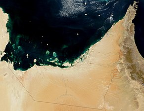 Gli Emirati Arabi Uniti dal Satellite.