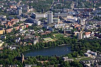 View over Chemnitz. The city is among the top ten German cities in terms of economic growth rate.
